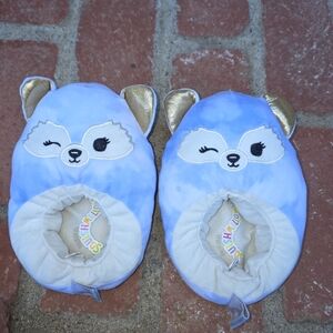 Squishmallows Slippers Kids 13/1 Blue Melanie Arctic Fox GUC